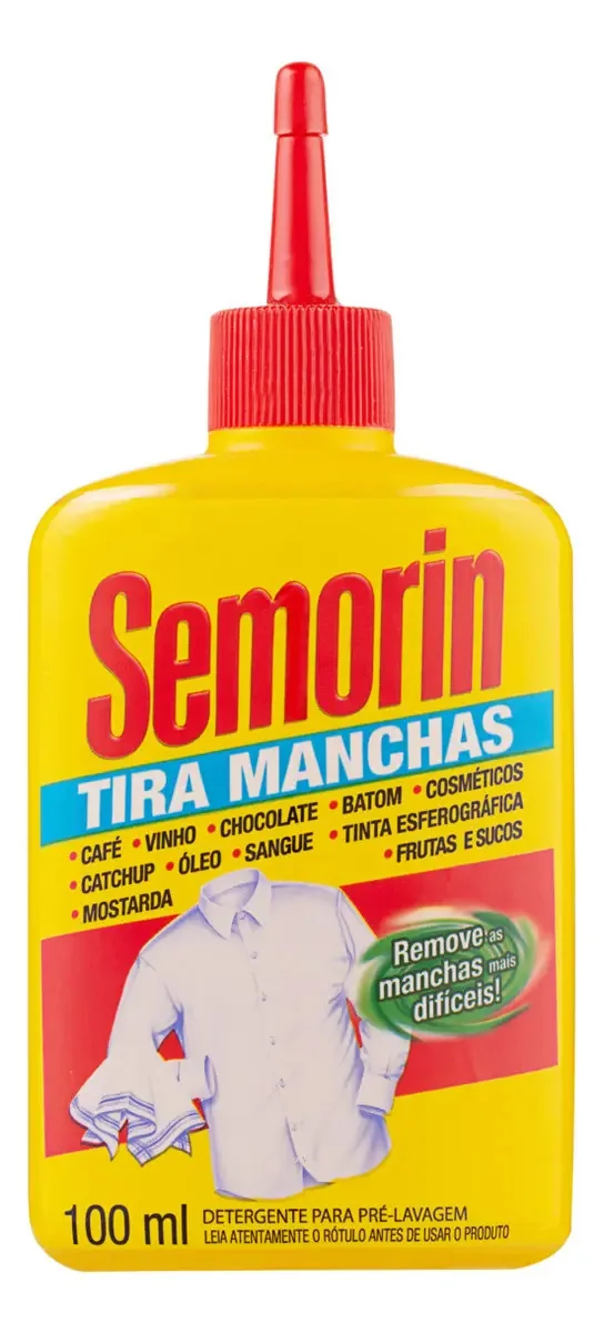 Tira Manchas Líquido Semorin 100 mL Para Roupas e Tecidos
