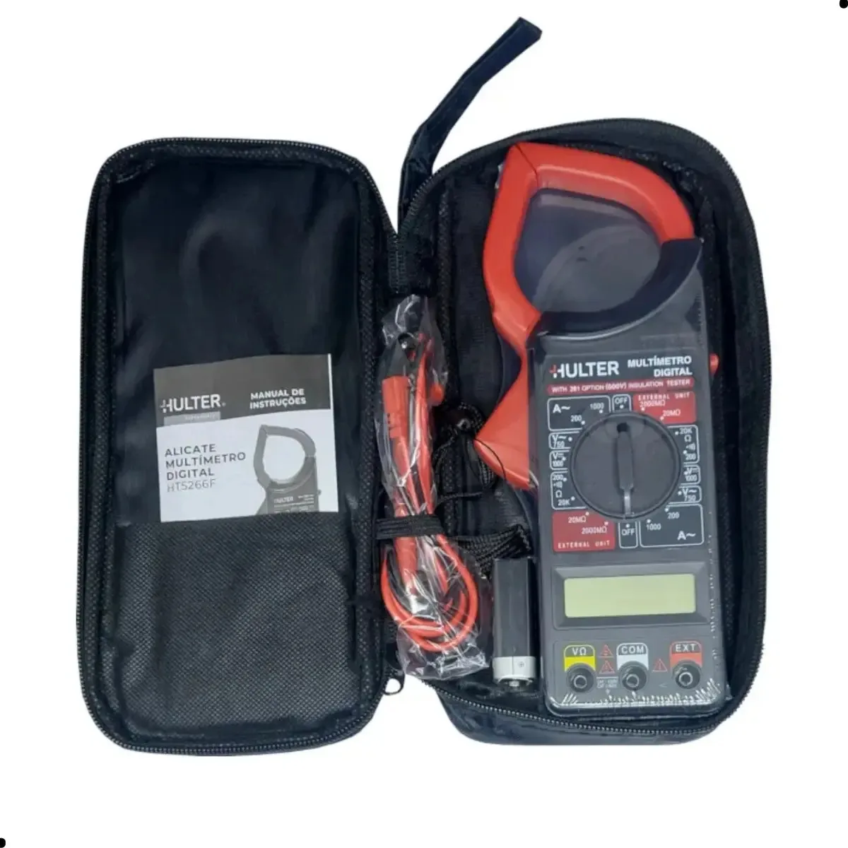 Alicate Amperímetro Digital Hulter HT5266F Com Acessórios