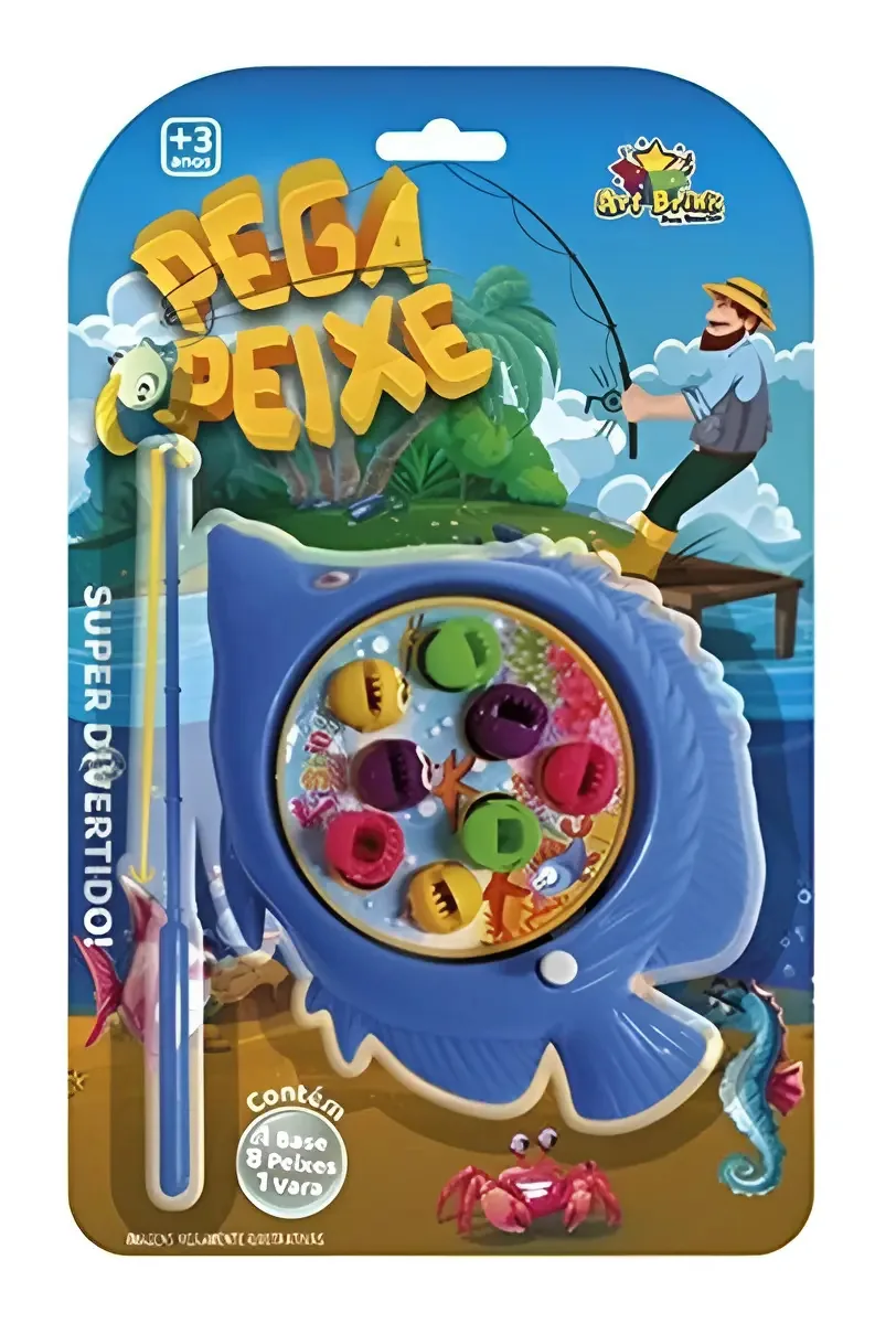 Mini Jogo Pescaria C/8 Peixes A Pilha 18cm