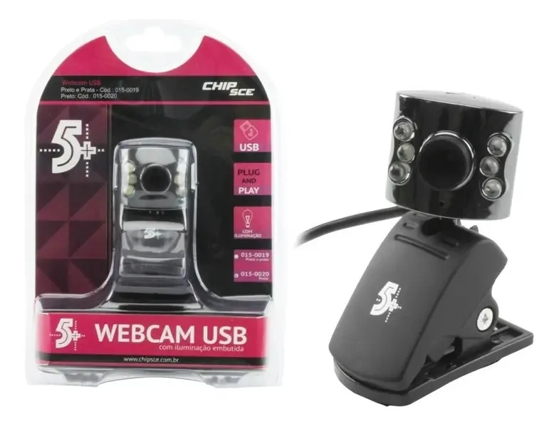 Câmera web ChipSCE 5+ Webcam USB