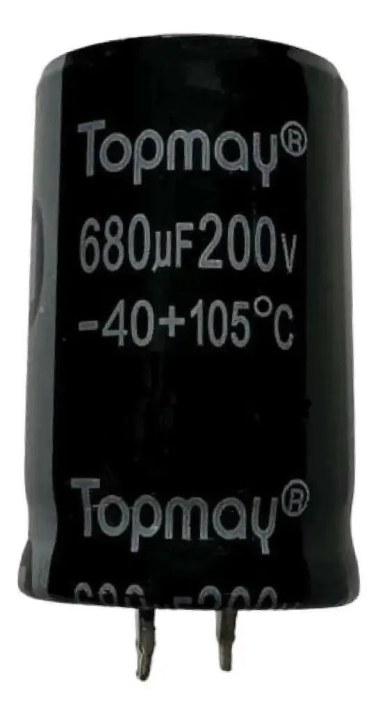 Kit 2 Capacitores Eletrolíticos Topmay 680µF +105°C