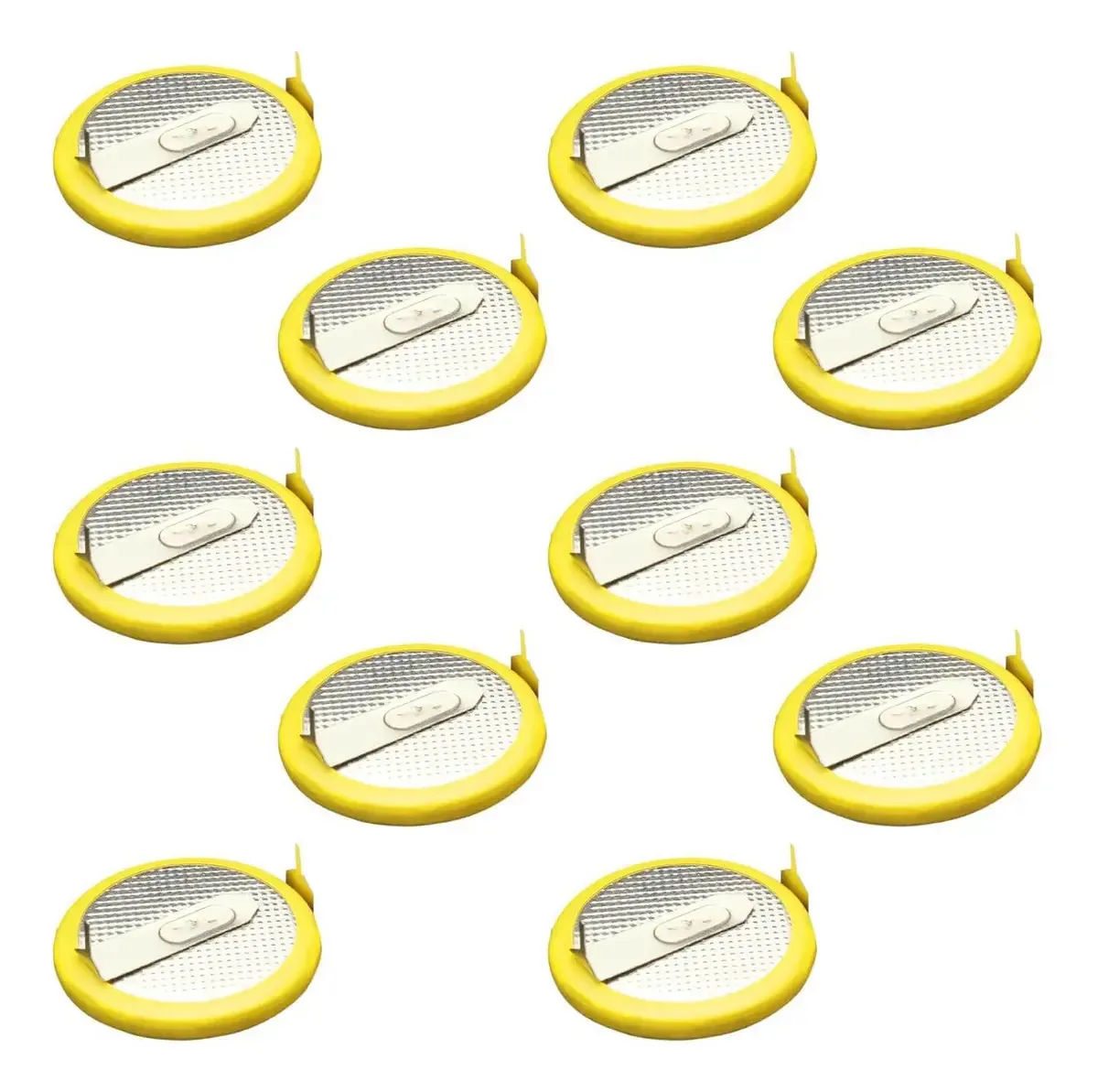 10x Baterias Cr2032 3v Com 2 Terminais Borda Amarela