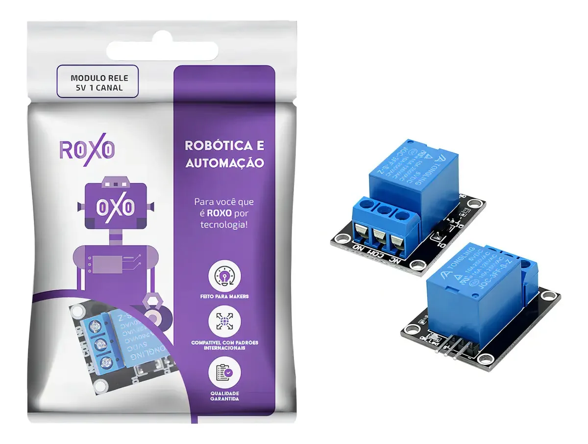 Módulo Relé 1 Canal 5v - Roxo