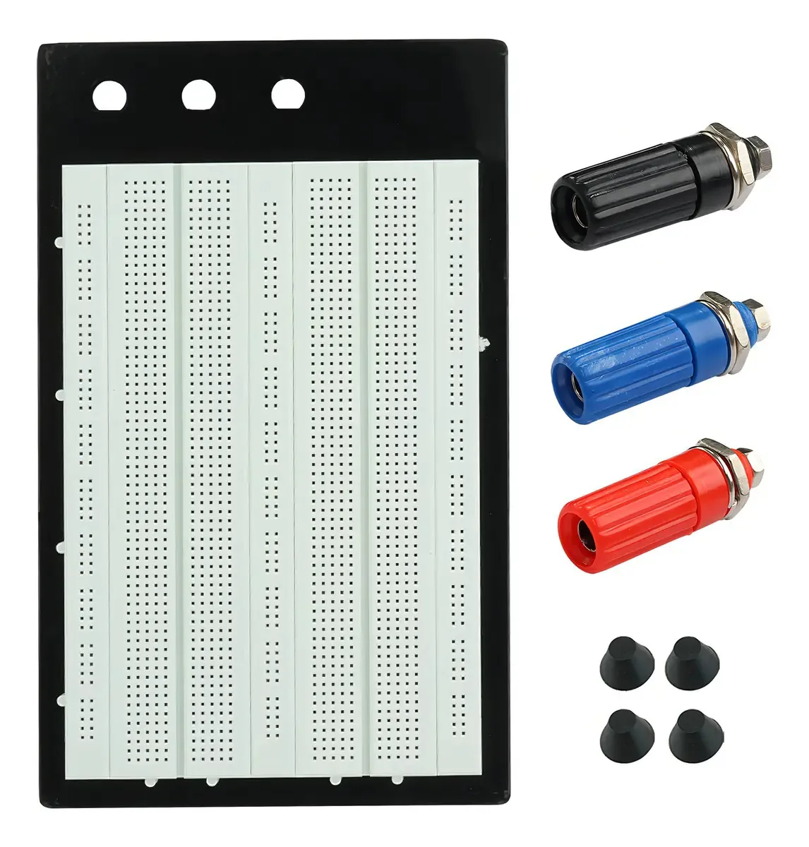 Protoboard 1580 Furos Roxo com 3 Bornes e Fios Compatíveis 20-29 AWG