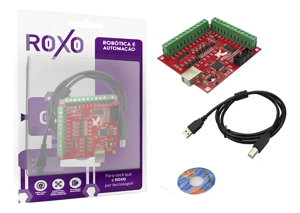 Módulo Interface p/ Driver CNC USB 100kHz, Compatível c/ Mach3 e Linux CNC
