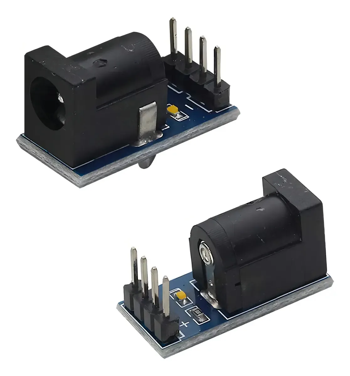 Conector Jack P4 Fêmea 2.1mm Preto Para Projetos Eletrônicos Arduino