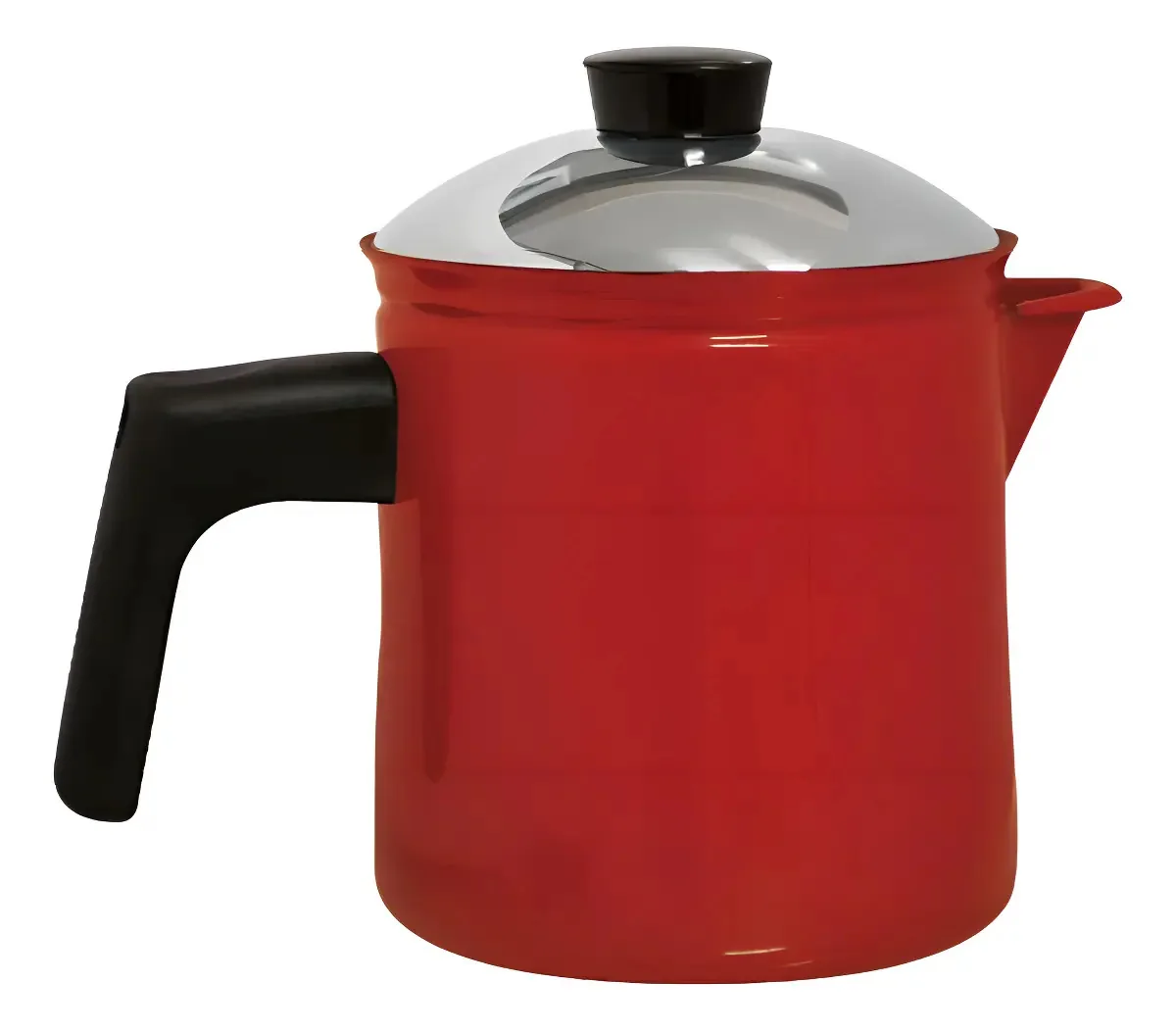 Leiteira Esmaltada Pequena 750ml Vermelha