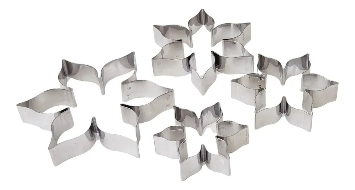 Kit Cortadores Flor Sepála 4pc (inox) Prateado
