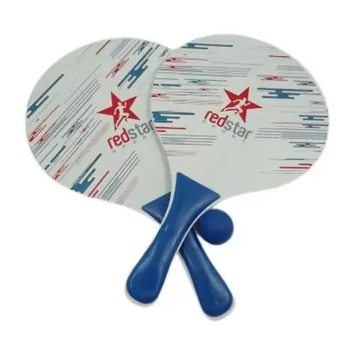 Kit 2 Raquetes + Bola Frescobol Tênis De Praia Redstar Azul