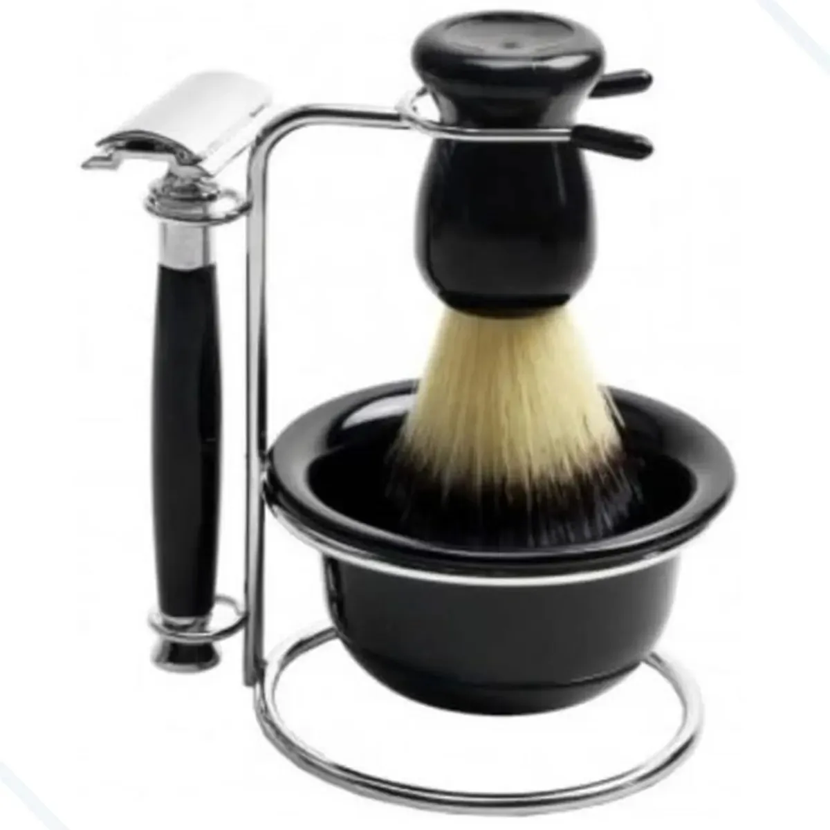 Kit De Barbear Com Suporte 4 Peças