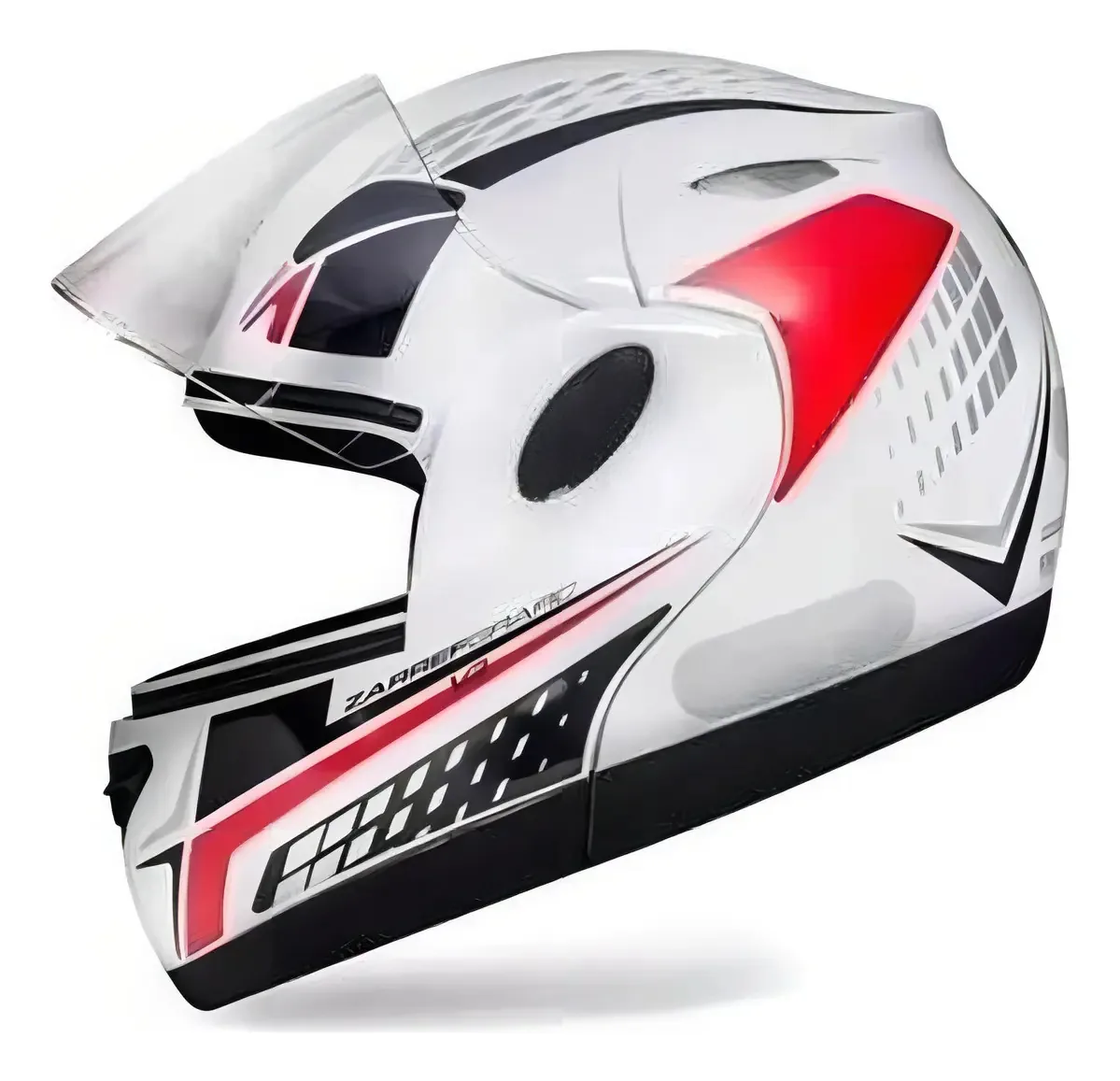 Capacete Escamoteável Taurus Zarref Feminino Branco Grafic, Tamanho 56