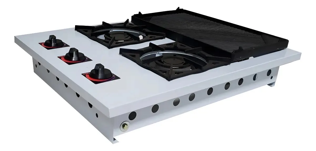 Fogão Cooktop Itajobi Fogões 2 Bocas Chapa Branco Gás 56,5x69 cm