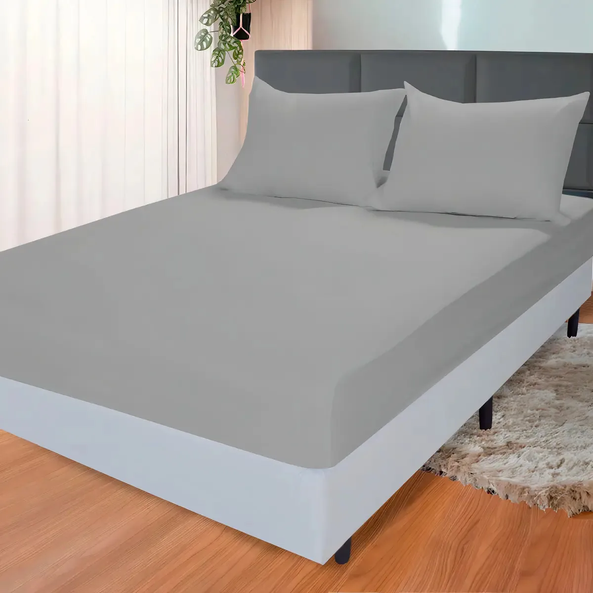 Jogo Cama Lençol Casal 100% Algodão Com Elástico Edromania