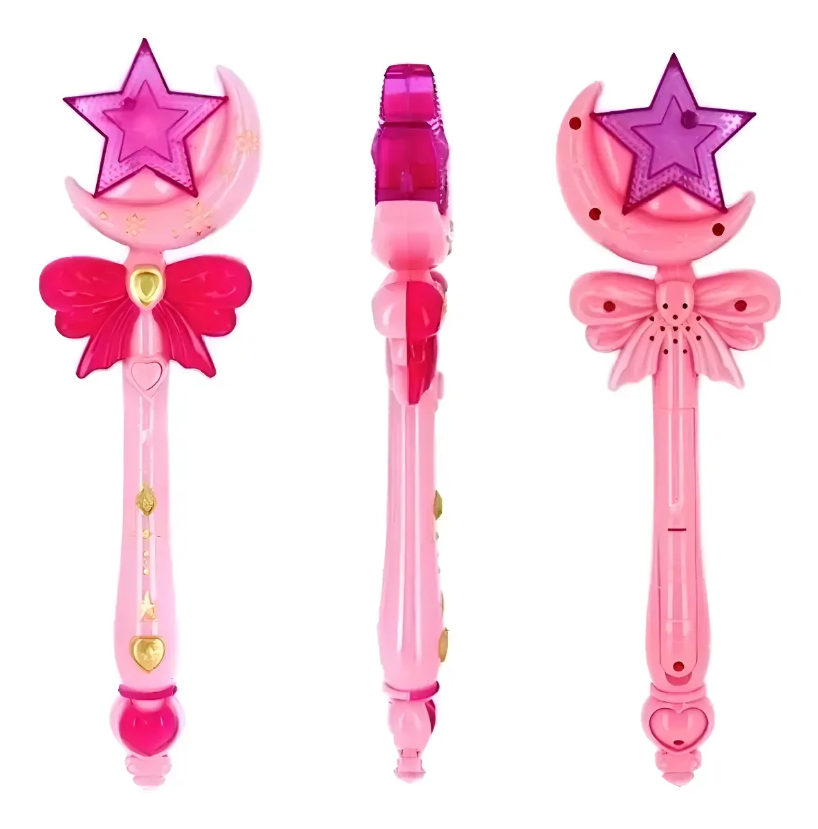Varinha Mágica Infantil Rosa Com Luzes E Som 32,5cm