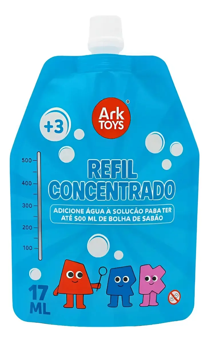 Pistola Lança Bolha Ark Toys Com Refil Líquido Concentrado 17ml