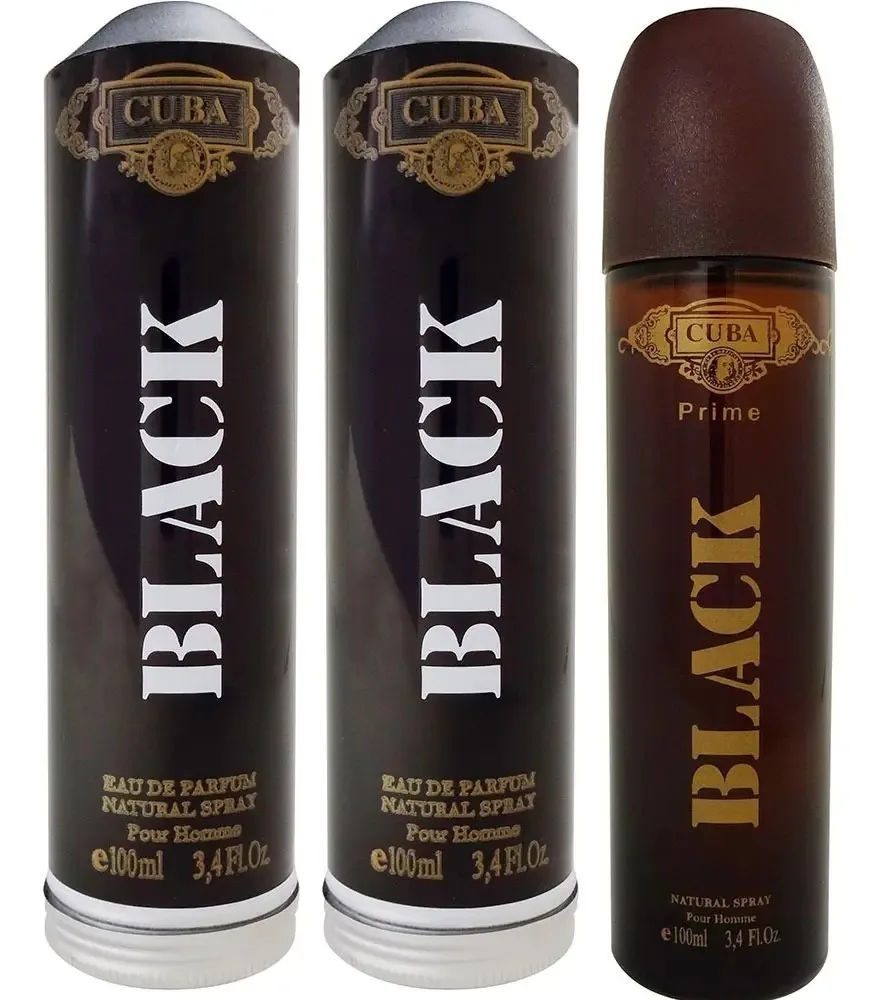 2 Perfumes Cuba Black Prime Masculino 100 Ml