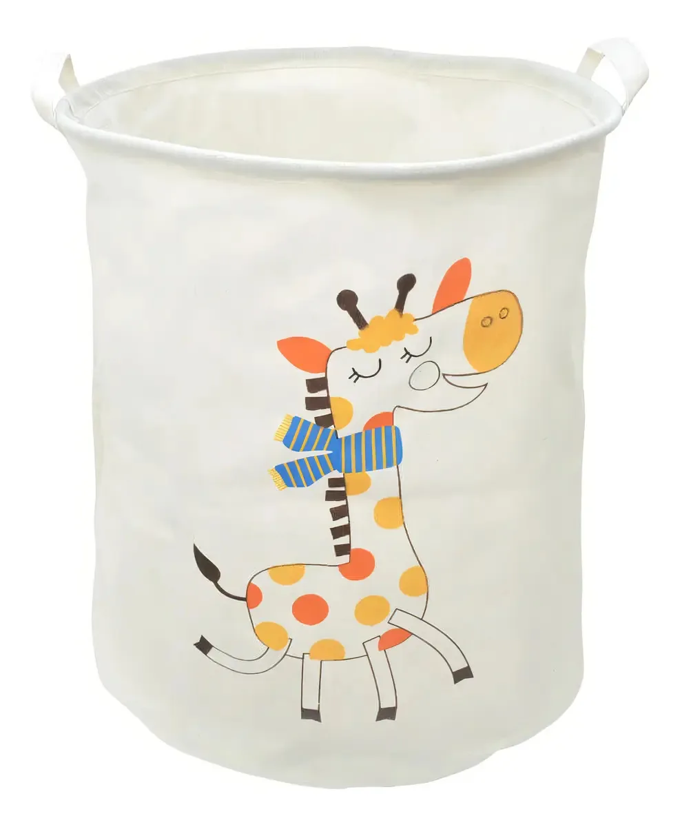 Cesto Organizador De Roupa E Brinquedos Dobrável Animais Cor Girafa