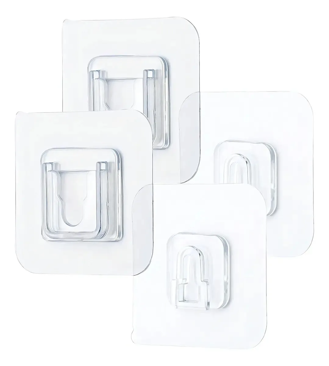 Ganchos Adesivos Transparente Amigold Para Azulejos Vidro Kit 2 Unidades