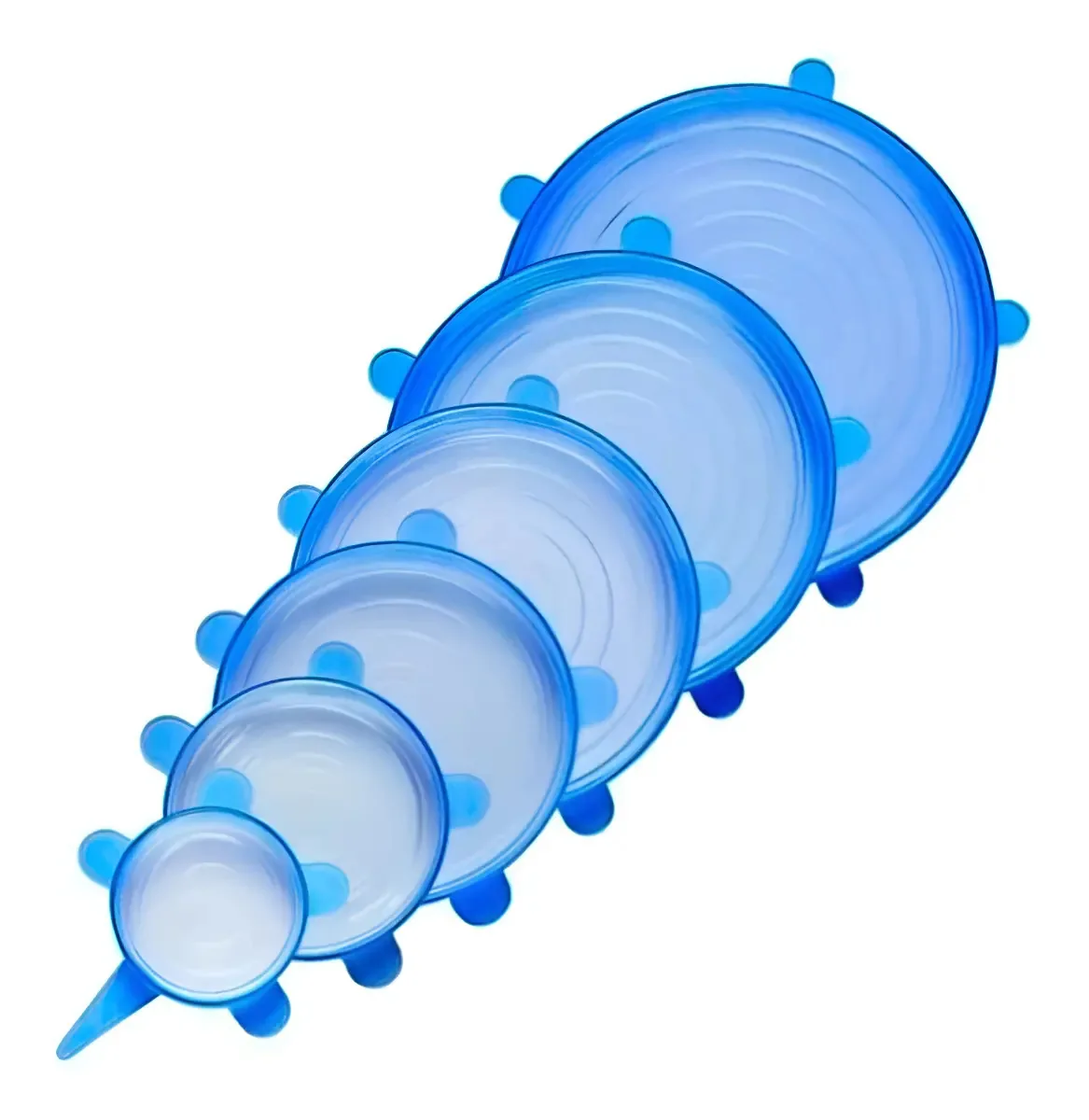 Kit Com 6 Tampas De Silicone Para Potes Protetor Alimentos