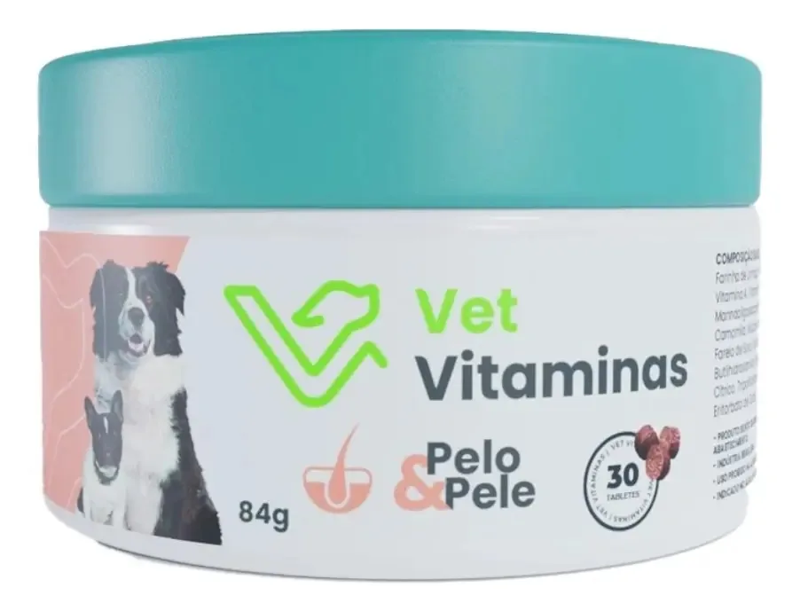 Vet Vitaminas Pelo E Derme 84g Para Cachorros