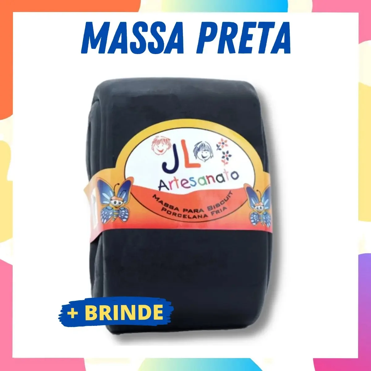 Massa de Biscuit Macia Armarinhos Esmeralda Branca 1 Kg Preto