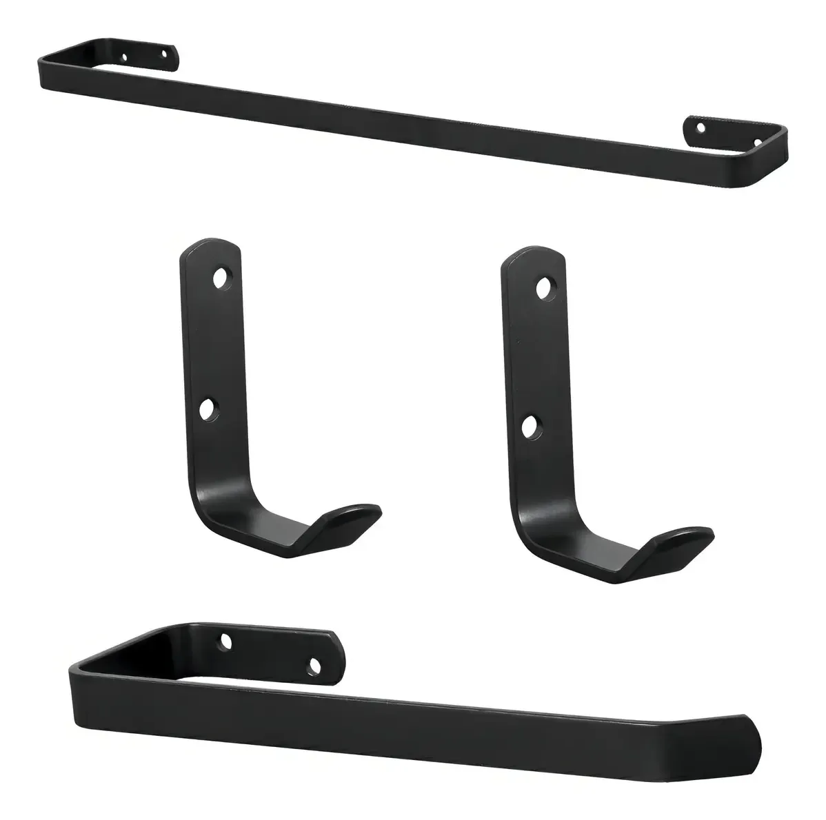 Kit Acessórios Para Banheiro Preto Fosco 4 Peças Plus