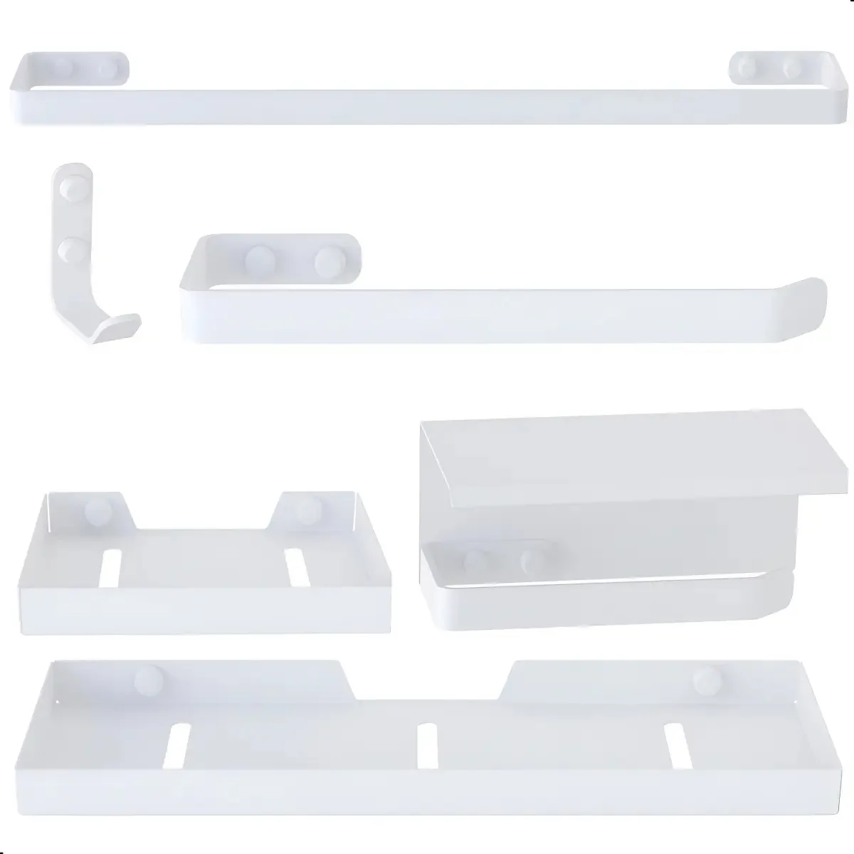 Kit Acessórios Para Banheiro Branco 6 Peças Max Branco