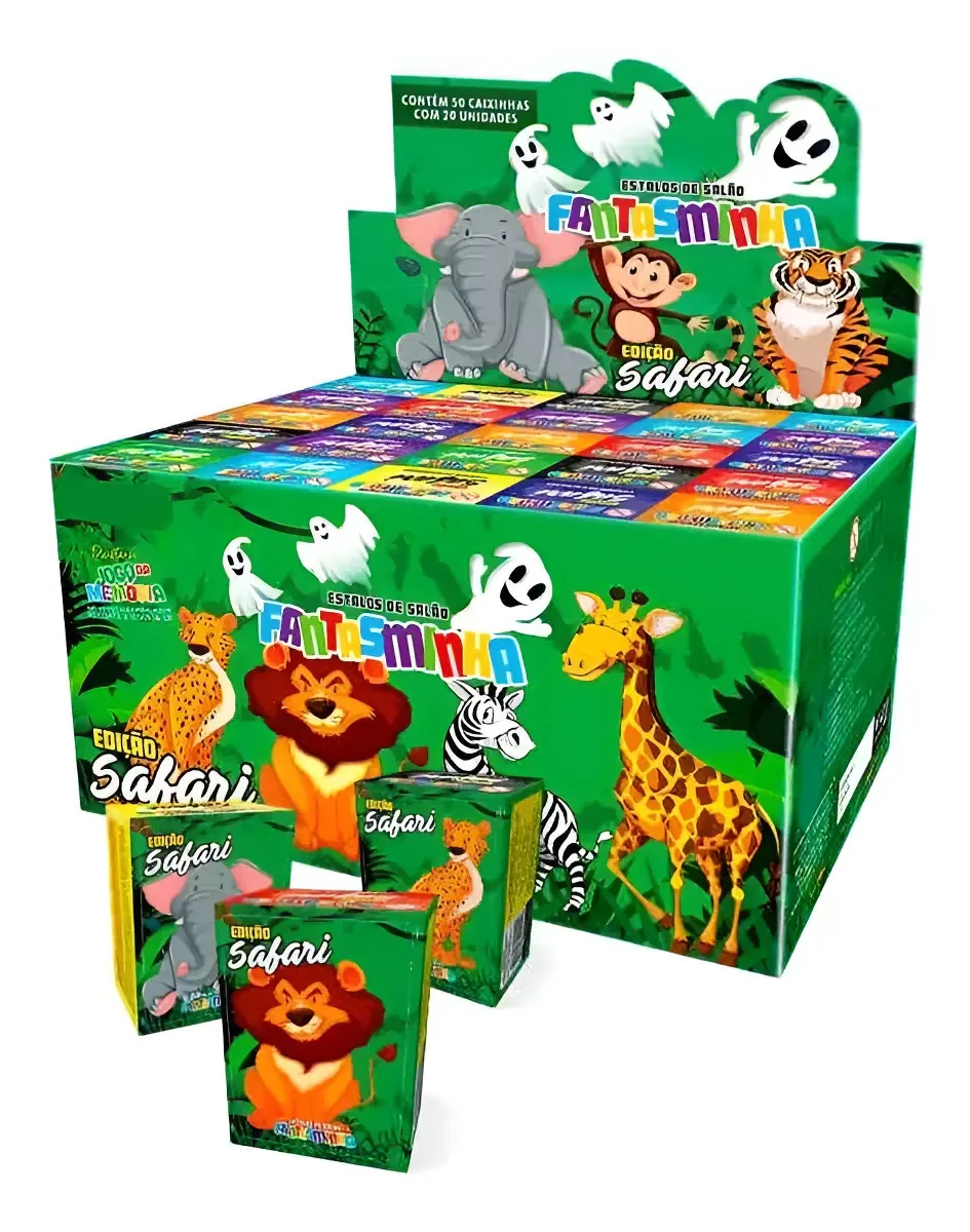 Estalinhos Fantasminha Safari 50 Caixinhas 10 Unidades Cada