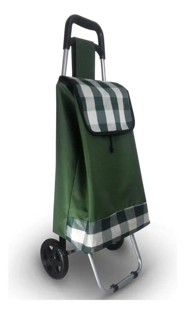 Carrinho De Compras Para Feira Dobrável Resistente Verde