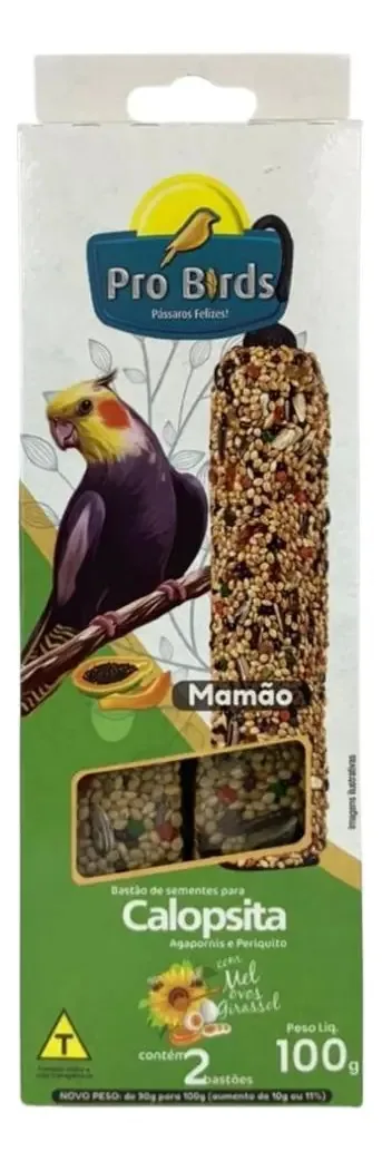 Pro Birds Bastao Calopsita 90gr Mamao