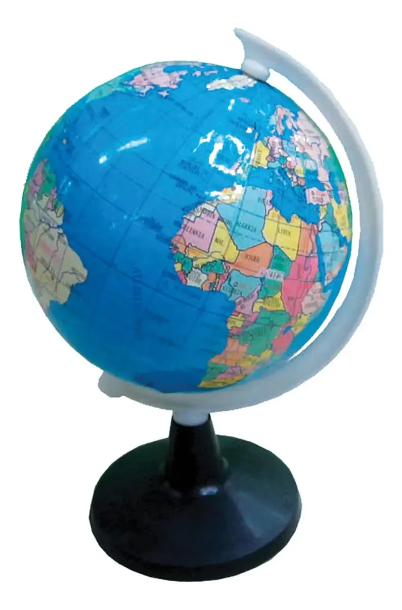 Globo Terrestre 21,5cm Azul Plástico Geografia Educativo