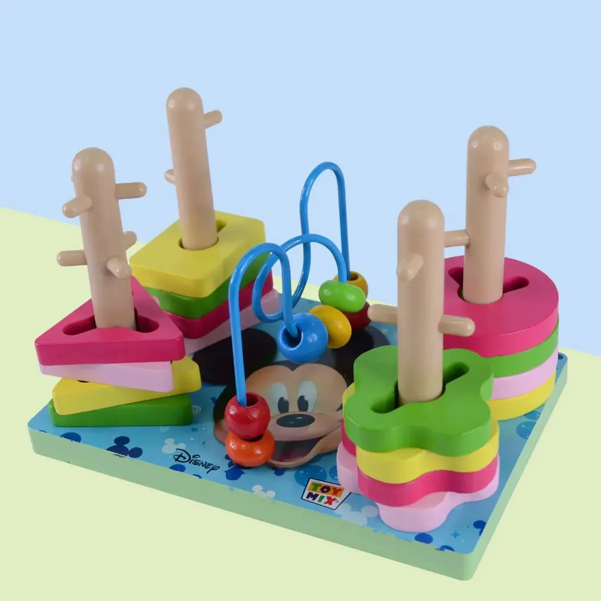 Brinquedo Pedagogico Disney Minnie Aramado Encaixe Formas Cor Mickey