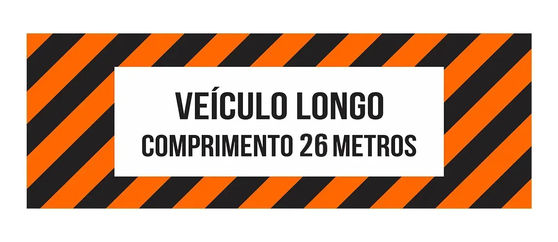 Faixa Veículo Longo 26m - Adesivo Refletivo Caminhão