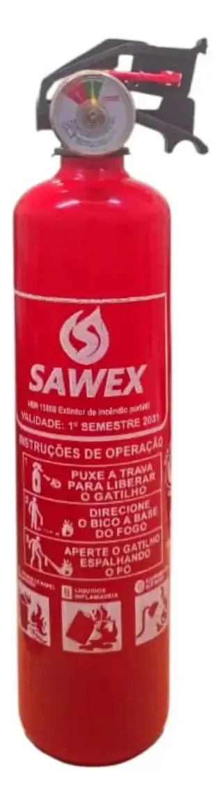 Extintor Veicular 1kg Fino Pó ABC Classe A B C Não Recarregável