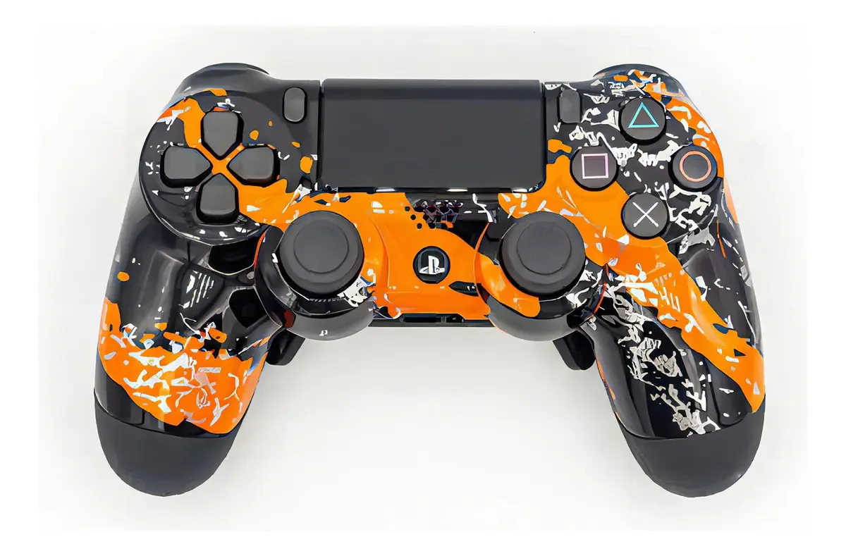 Controle Stelf Ps4 Com Grip Abstract Orange