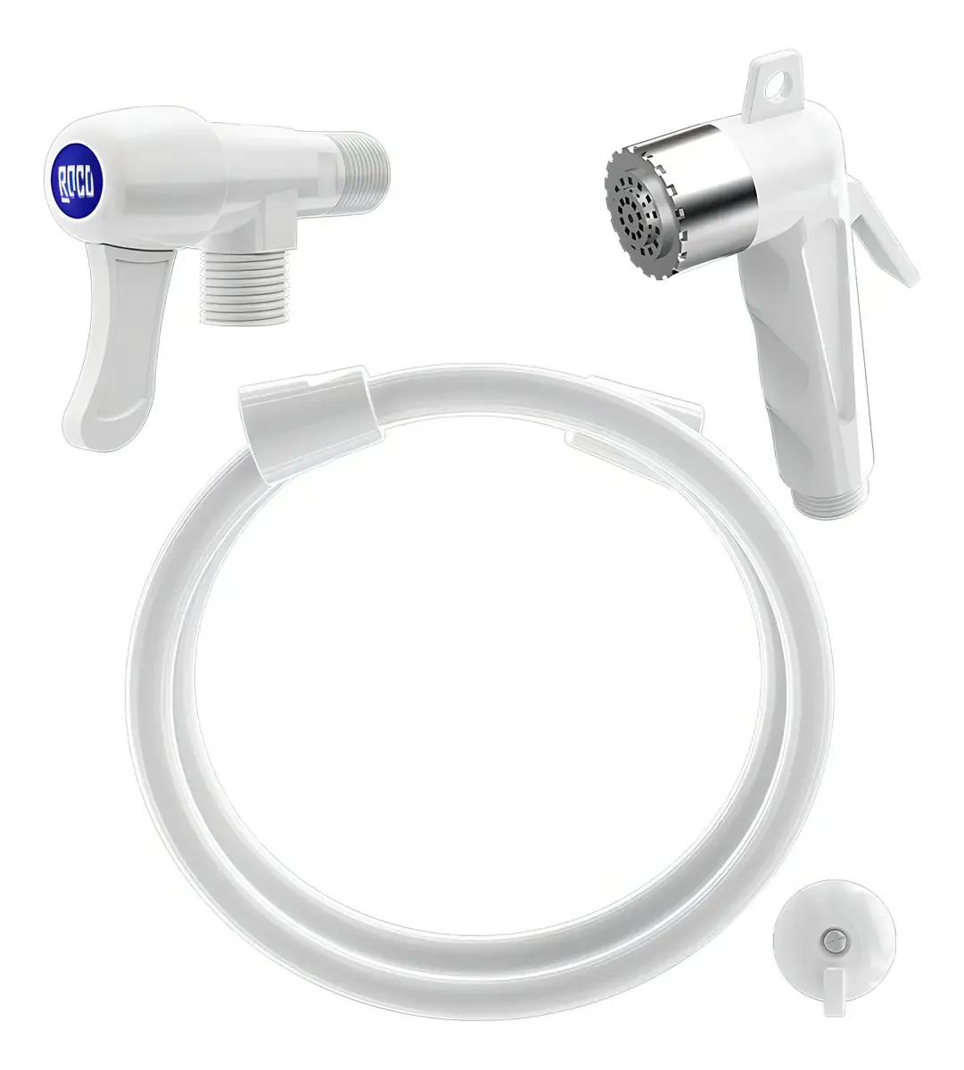 Kit Acessórios Banheiro Roco 3016 Plástico Branco Saboneteira