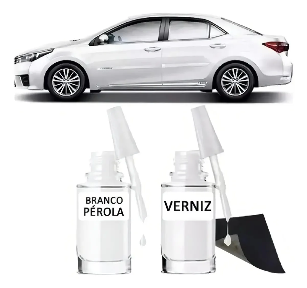 Tinta Tira Risco Automotiva Branco Perola Toyota 070 15ml