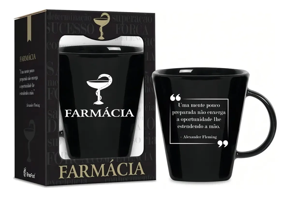 Caneca Porcelana Curso Farmácia Brasfoot 280ml