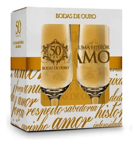 Conjunto 2 Taças Bodas De Ouro 285ml