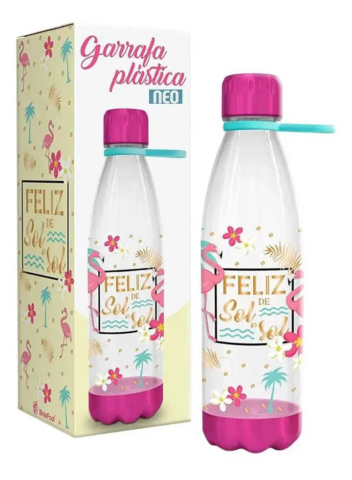 Garrafa Plástica Neo Brasfoot Flamingo