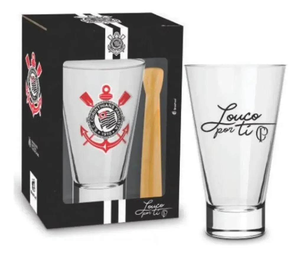 Copo Caipirinha Corinthians Com Socador 400ml