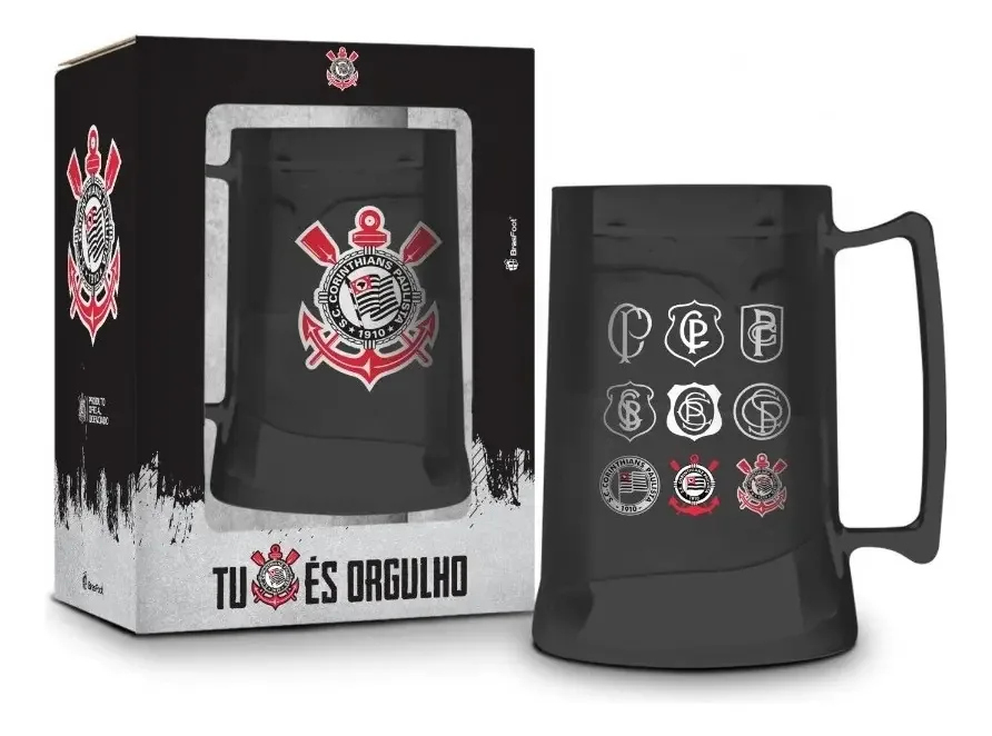 Caneca Gel 300ml Escudos Corinthians