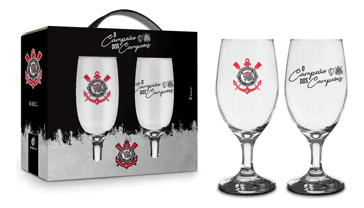 Conjunto 2 Taças Windsor Corinthians 330ml