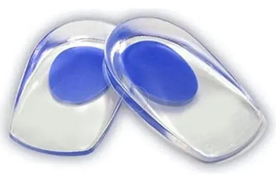 Par Meia Palmilha Silicone Gel Ortopédica Calcanhar Esporão Cor Azul