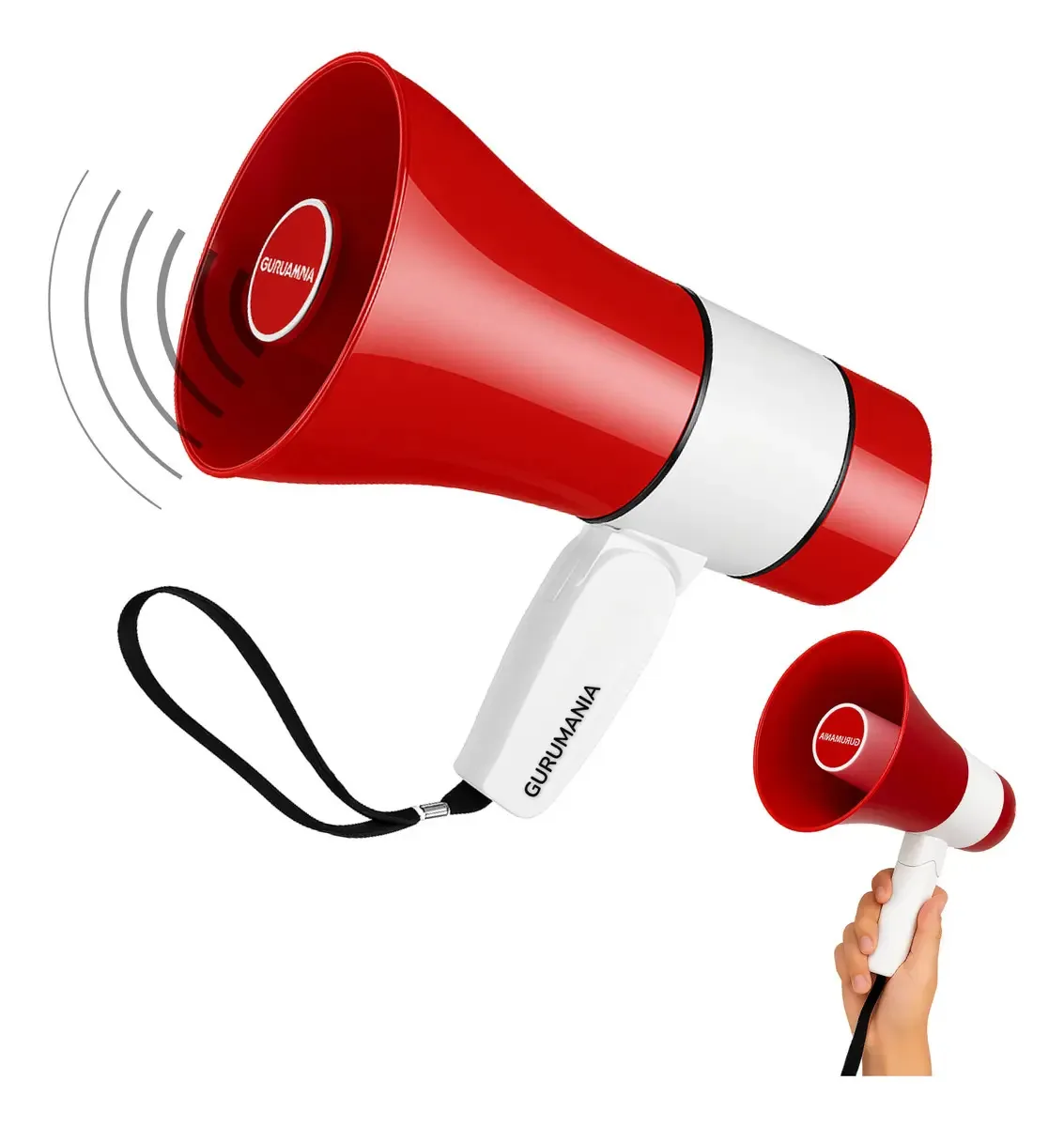 Megafone Amplificador Portátil Profissional Recarregável 20w Com Sirene Gravação Gurumania