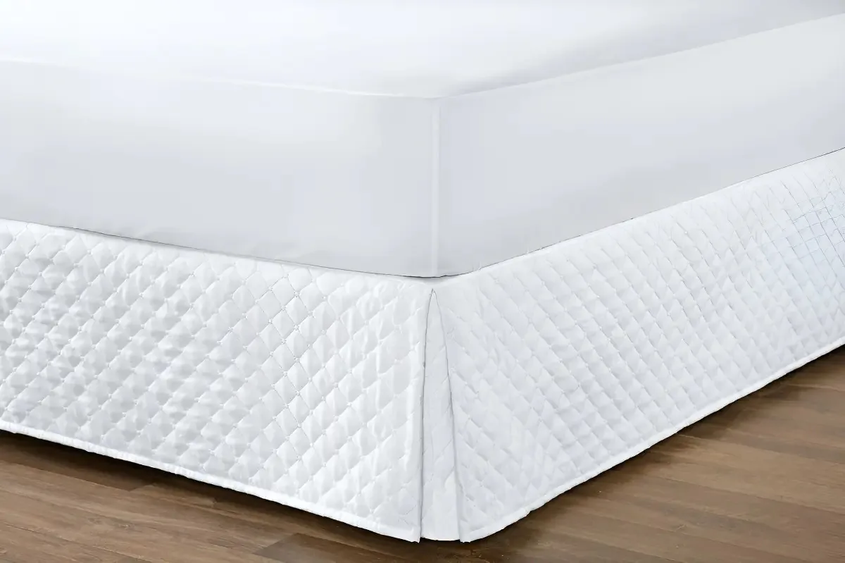 Saia Para Cama Box Inteiriça Matelado Ultrassônico Microfibra Casal Padrão - Branco