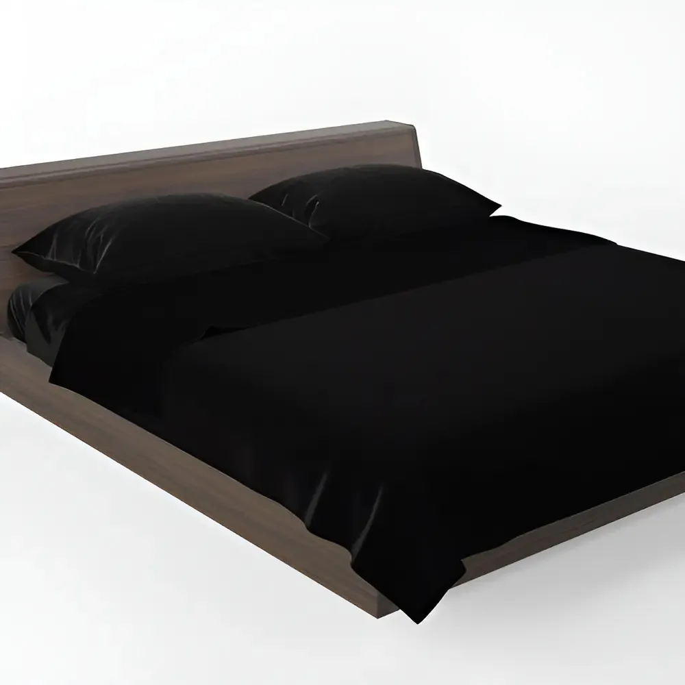 Lençol Forro Roupa De Cama Sem Elástico Casal Liso Virol Cor Preto