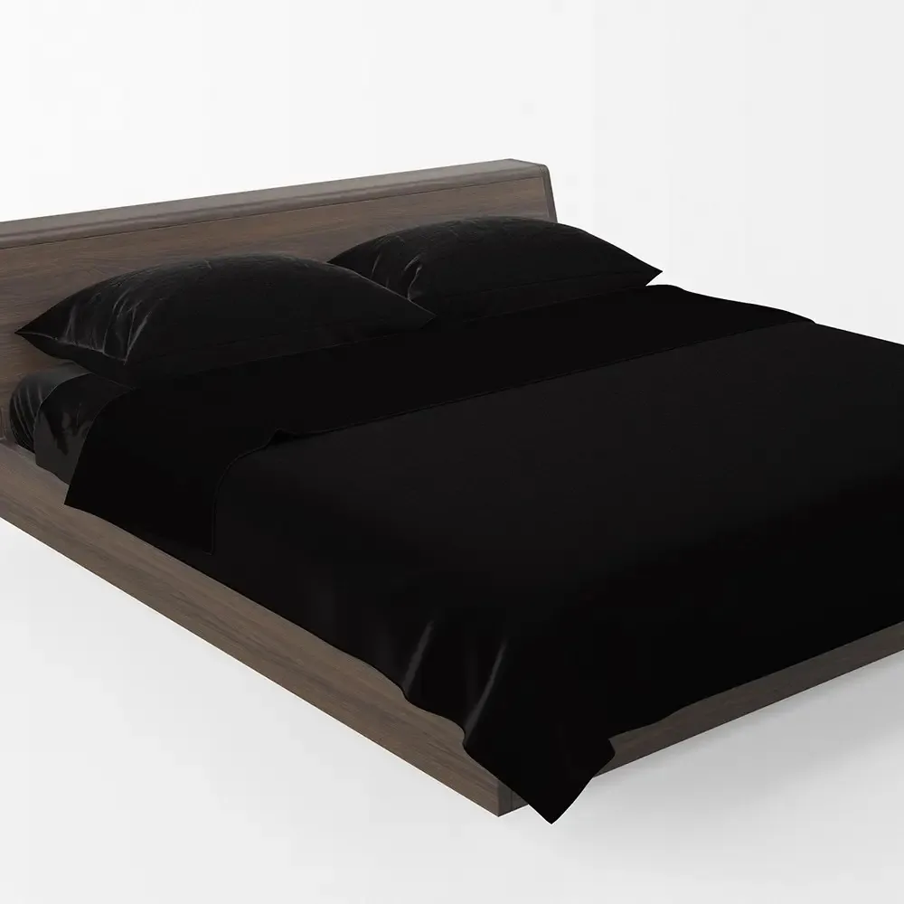 Lençol Forro Roupa De Cama Sem Elástico Queen Liso Virol Cor Preto