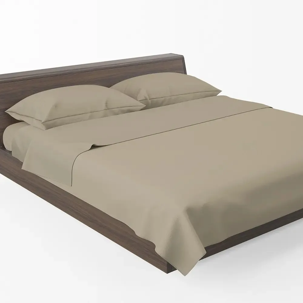Lençol Forro Roupa De Cama Sem Elástico Queen Liso Virol Cor Cáqui