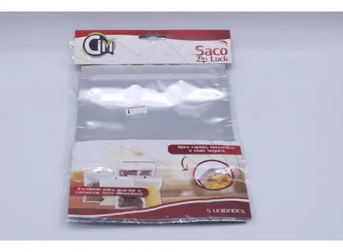Saq Zip 24x16cm C.5pcs P/aliment Frente Transp Cimtoy